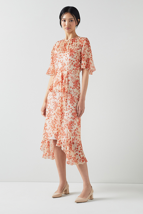 THEA TOILE MIDI DRESS RED 5