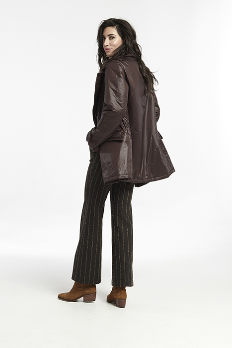 TECNICAL TEX DOUBLE BREASTED COAT WITH POCKETS STONE 3