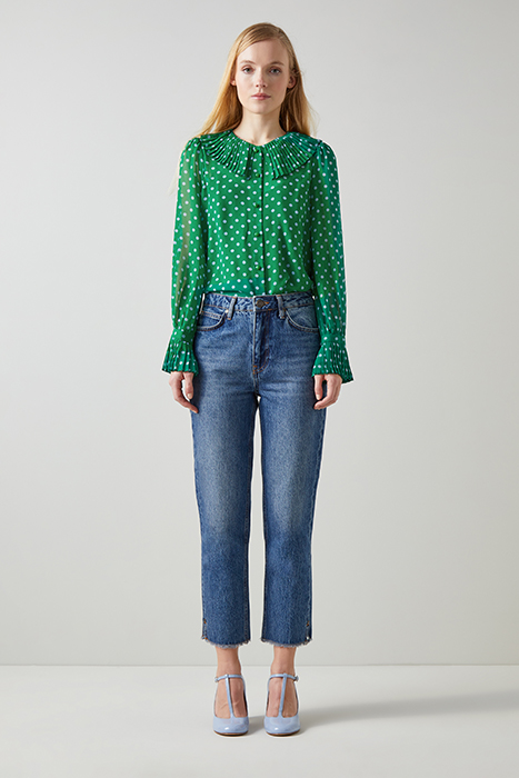 DITA - BUTTON-DOWN SHIRT GREEN/BLUE 2