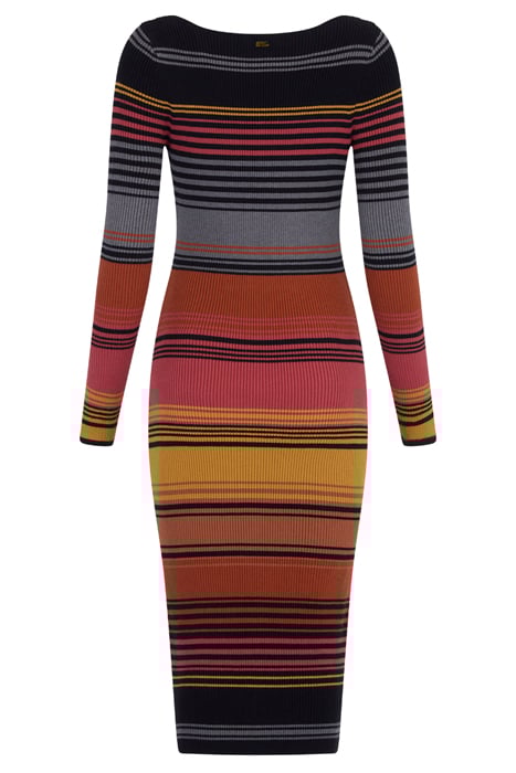 SWEATER MIDI DRESS BLACK NIGHT OMBRE STRIPE 3