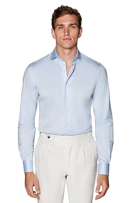 LIGHT BLUE TWILL SLIM FIT SHIRT 1