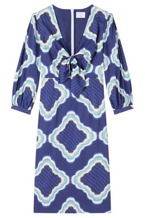 DANIELA- TIE MIDI DRESS NAVY MULTICOLOR 3
