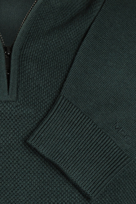 ZIP MOCK SWEATER PINE GREEN 3