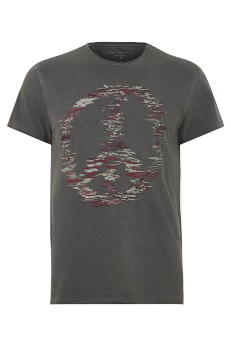 SS RAW EDGE TEE - DISTORTED PEACE BLACK 4