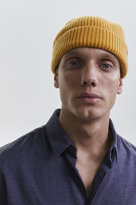 YELLOW RIBBED KNIT BEANIE YELLOW 3