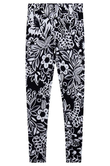 BASIC LEGGINGS PRINT BLACK WITH OFFWHITE CENTREPIECE PRINT 1