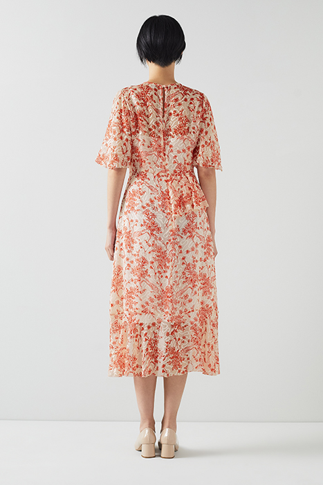 THEA TOILE MIDI DRESS RED 2