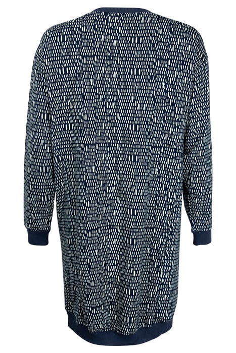 SWEAT DRESS LOU PRINT DARK BLUE WITH STRIPED DOTS PRINT 2