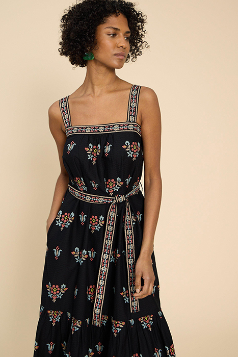 FIONA MAXI DRE BLACK PRINTED 2