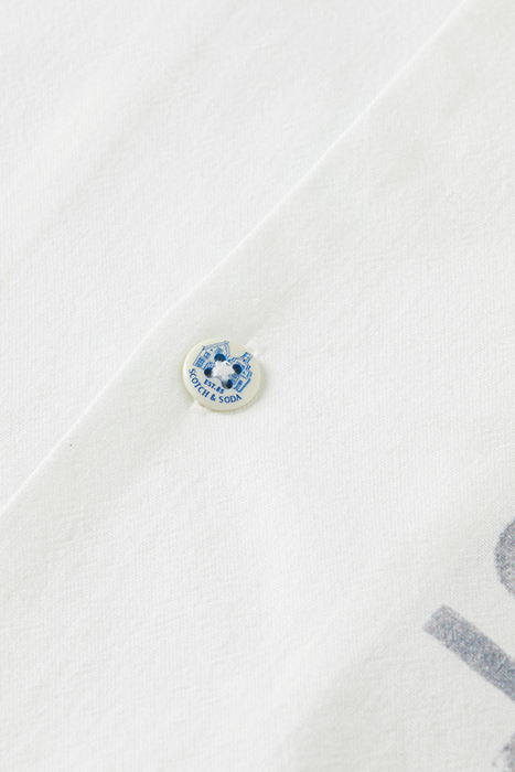 PRINTED SHORT SLEEVE SHIRT IN RAW ORGANIC COTTON STAMP PRINT 7