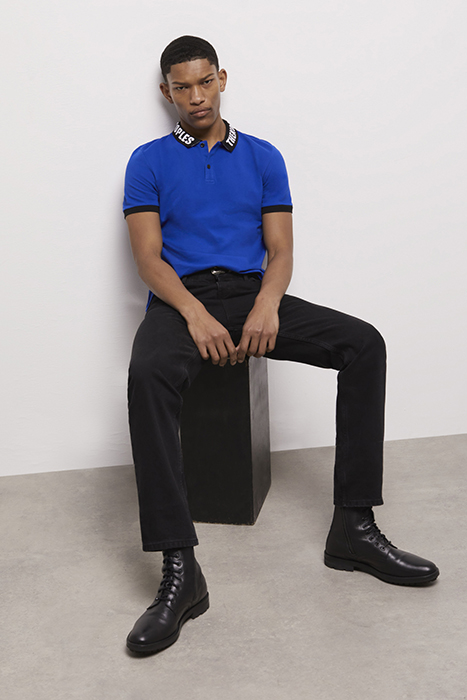 POLO MC RIB LOGO BLUE ELECTRIC 7