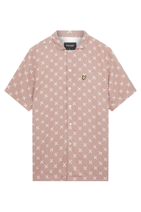 SHUTTLE PRINT REVERE COLLAR SHIRT HUTTON PINK 4