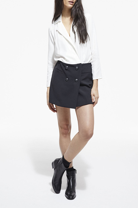 ROBE COURTE DETAIL JUPE/CHEMISIER BLACK WHITE 3