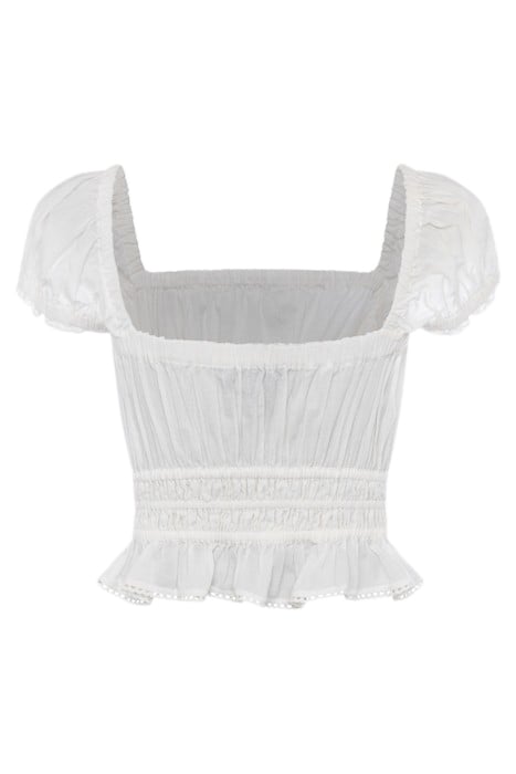 ALMO COTTON SQUARE NECK TOP WHITE 4