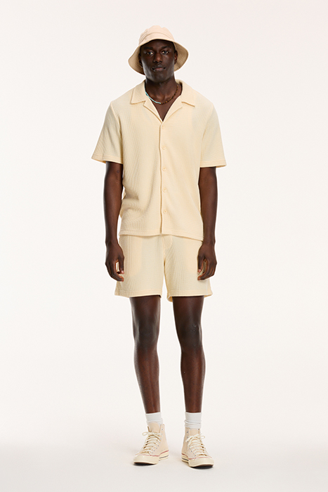 MEN OSCAR WAFFLE STRUCTURE SHORTS LIGHT BEIGE 3