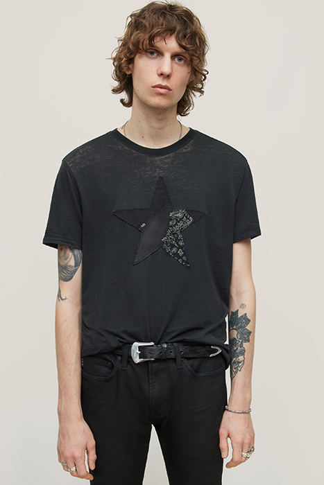 SS CREW TEE - TORN STAR BLACK 1