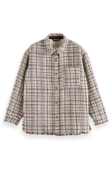 GLITTER TWEED SHIRT JACKET ECRU LUREX MELANGE 4