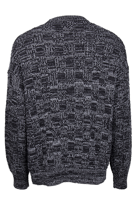 SQUARE KNIT SWEATER BLACK/WHIT 2
