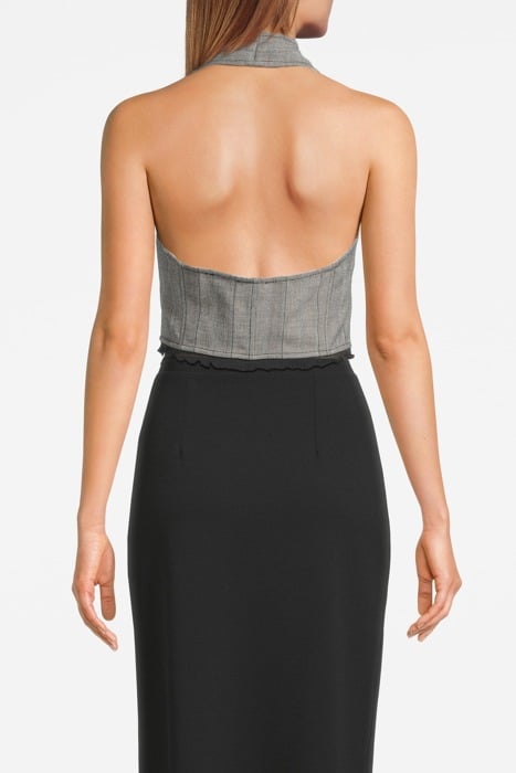 HERRINGBONE SUITING VEST FROST GRAY 2