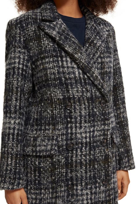 DOUBLE BREASTED COAT IN A BLUE CHECK NIGHT 7