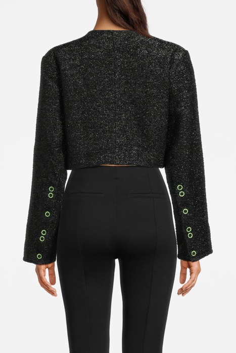 SPARKLE CROPPED BLAZER BLACK 2