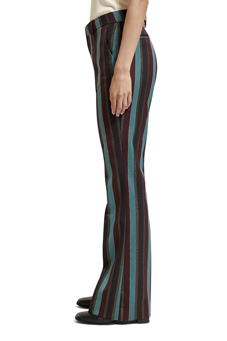 VIOLET - GLITTER STRIPE HIGH RISE FLARE PANT HERITAGE LUREX 6
