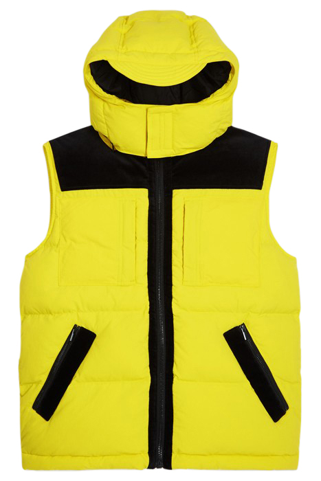 SLEEVELESS DOWN JACKET WITH CONTRASTED YOKE YELLOW FLUO 5
