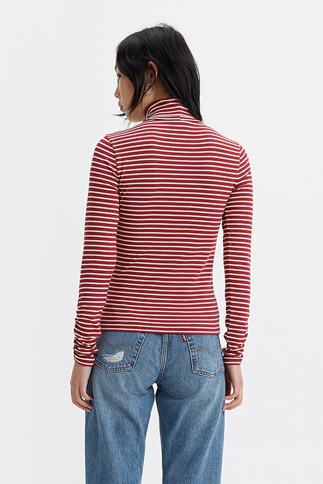 RUCHED LONG-SLEEVED TOP RED 2