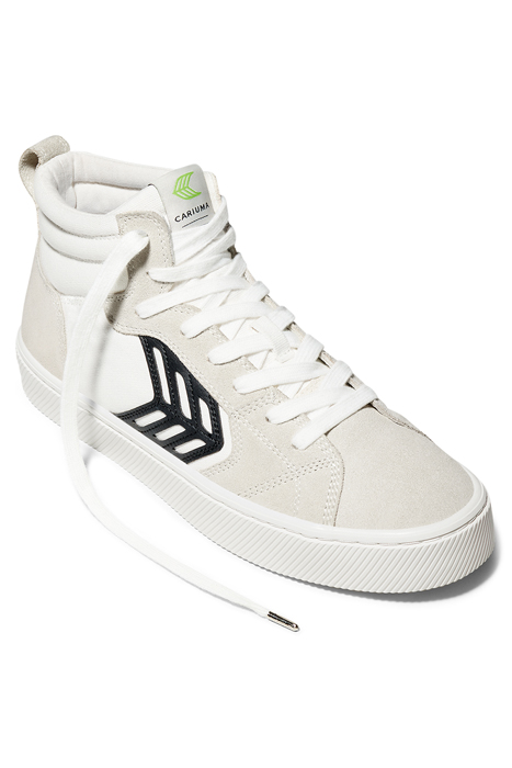 CATIBA PRO HIGH SKATE OFF-WHITE CANVAS WHITE SUEDE SNEAKER 2