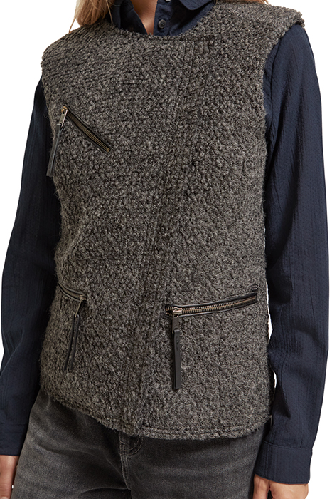BOUCLE BIKER GILET CHARCOAL MELANGE 6