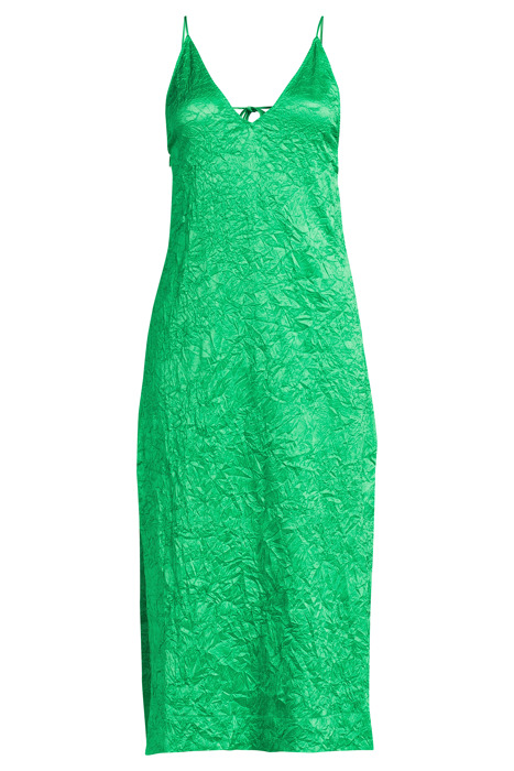CRINKLED SATIN SLIP DRESS BRIGHT GREEN 3