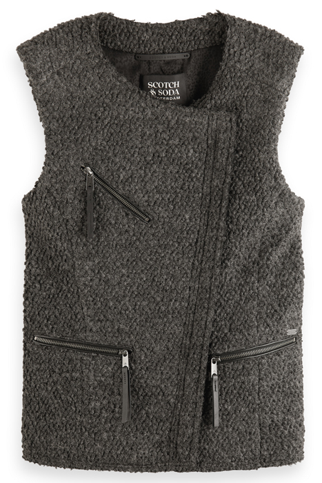BOUCLE BIKER GILET CHARCOAL MELANGE 4