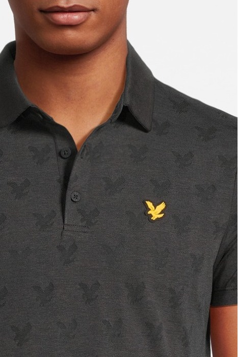 JACQUARD POLO SHIRT JET BLACK 4