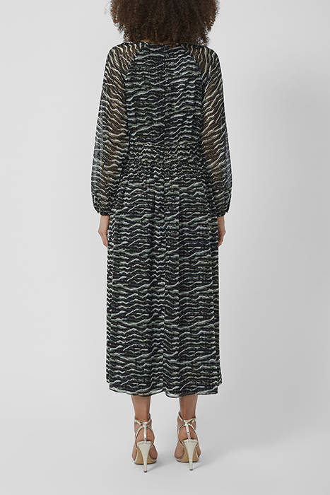 WINTER SHEEN LS RND NK MIDI DR BLACK 3