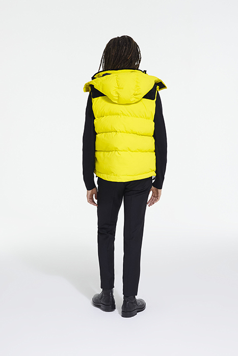 SLEEVELESS DOWN JACKET WITH CONTRASTED YOKE YELLOW FLUO 4