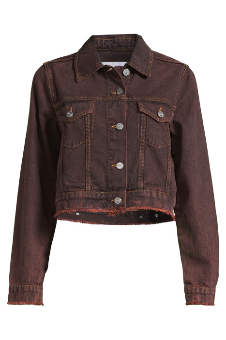 OVERDYED BLEACH DENIM CROPPED JACKET SHAVED CHOCOLATE 3