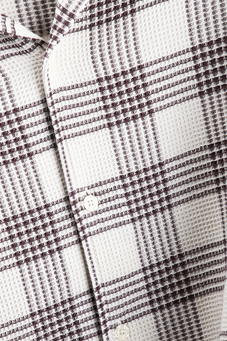 WAFFLE CHECK RESORT SHIRT DARK CHOCO 3