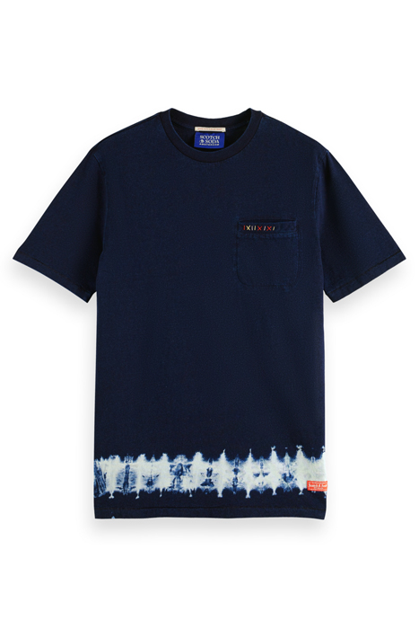 INDIGO TEE WITH PLACEMENT TIE-DYE INDIGO AND PRINT 4