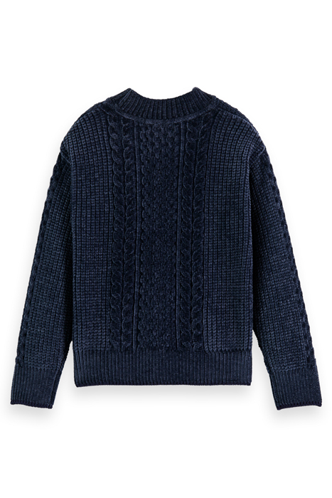 GIRLS CHENILLE CABLE KNIT PULLOVER NIGHT 5