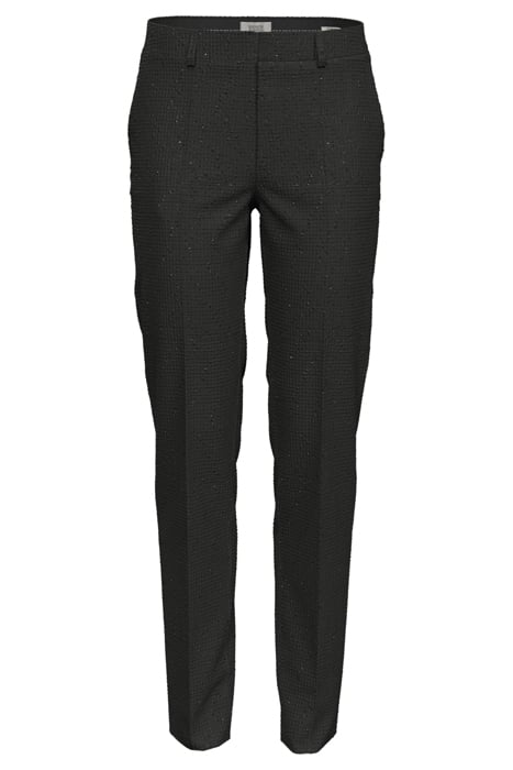 LOWRY - MID RISE SLIM LEG SEQUIN JACQUARD PANTS BLACK 4
