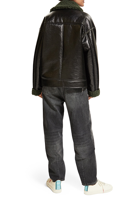 FAUX SHEARLING JACKET EVENING BLACK 2