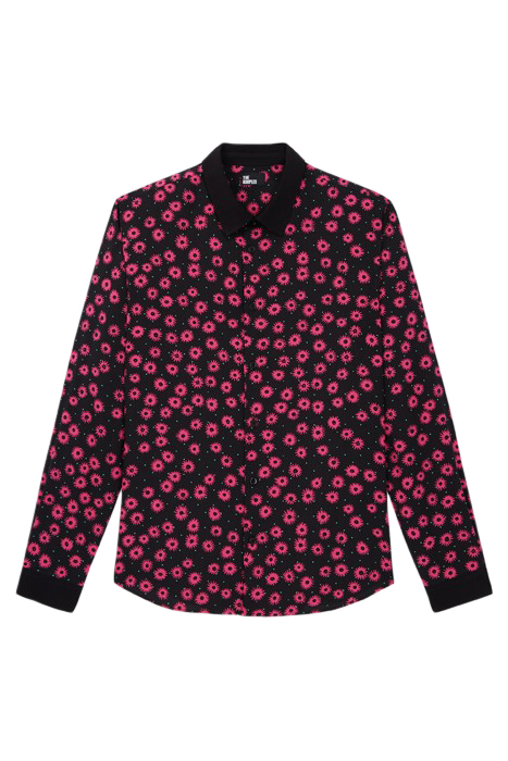 CHEMISE MANCHES LONGUES COL CLASSIQUE BLACK / PINK 1