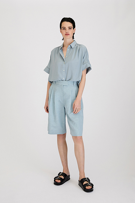 LINEN LYOCELL SHORTS BLUE HAZE 2