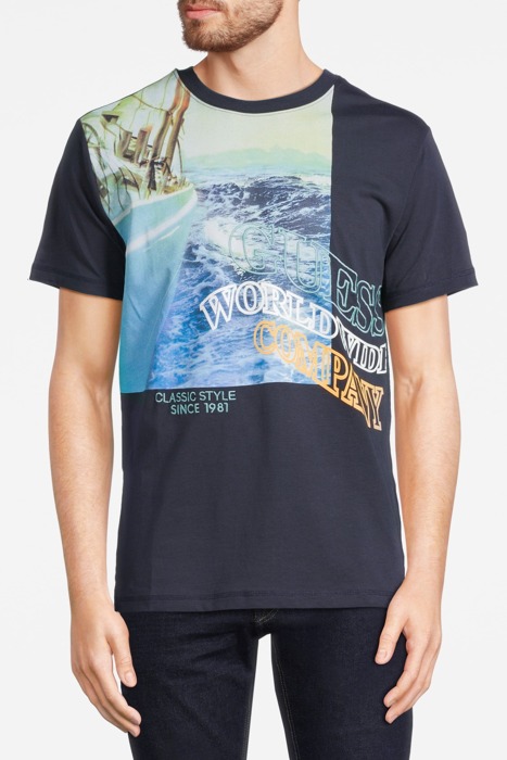 SS CN GUESS BOAT TEE SMART BLUE 1