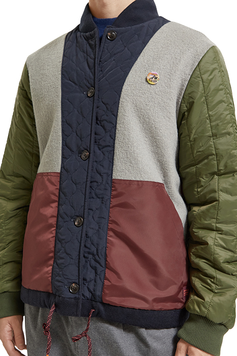 REVERSIBLE BOMBER JACKET IN MIXED QUALITIES NIGHT 8