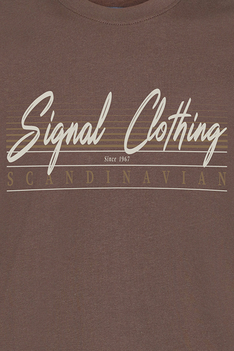 LIAMSI FRONT PRINT TEE+ CHOCOLAT BROWN MELANGE 2