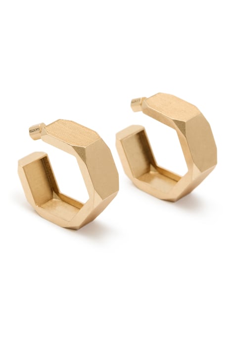 ALEX HEX CH HOOPS WARM BRASS 3