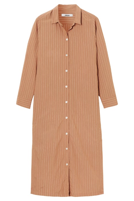 FLOWY LONG SHIRT DRESS CAMEL 4