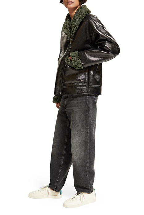 FAUX SHEARLING JACKET EVENING BLACK 5