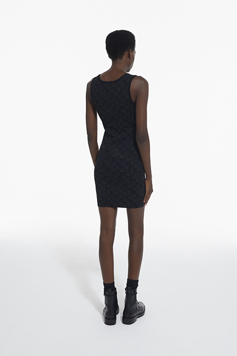 ROBE JACQUARD LOGO ALL OVER BLACK DARK GREY 4